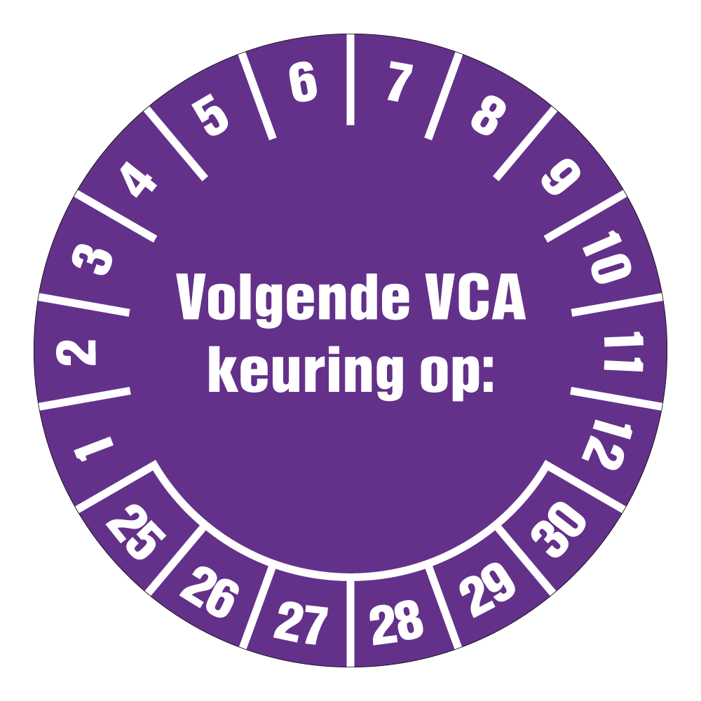 2025_Volgende_VCA_keuring_Paars Keuringssticker VCA paars, volgende keuring - Afbeelding 1