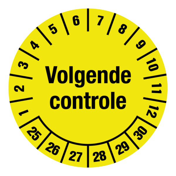 Keuringssticker geel, volgende controle - Afbeelding 1