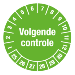 Keuringssticker groen, volgende controle