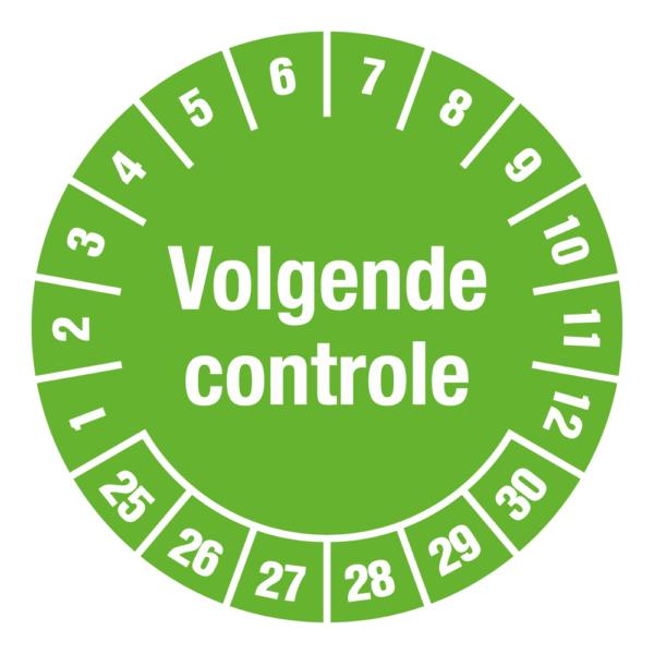 Keuringssticker groen, volgende controle - Afbeelding 1
