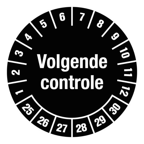 Keuringssticker zwart, volgende controle - Afbeelding 1