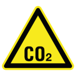 Waarschuwingssticker CO2 koolstofdioxide