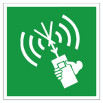 Draagbare meldingsradio sticker, ISO 7010, E0051