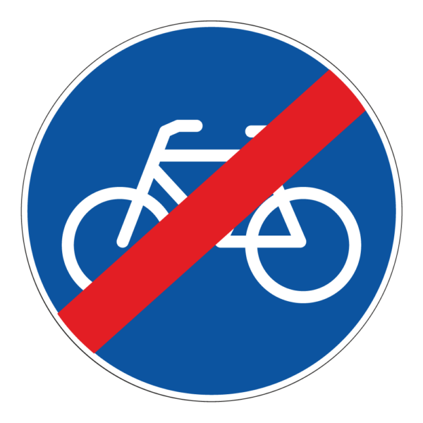 Einde fietspad sticker, RVV, G12 - Afbeelding 1
