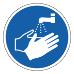 Handen wassen verplicht sticker, ISO 7010, M011