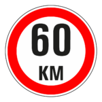 Maximaal 60 km sticker, A1