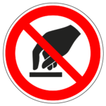 Niet aanraken sticker, ISO 7010, P010