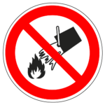Niet blussen met water sticker, ISO 7010, P011