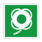 Reddingsboei met lijn sticker, ISO 7010, E041