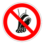 Schoeisel met metalen noppen verboden sticker