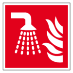 Sprinkler sticker, ISO 7010, F011