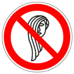 Verboden loshangend haar sticker