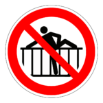 Verboden over hek te klimmen sticker