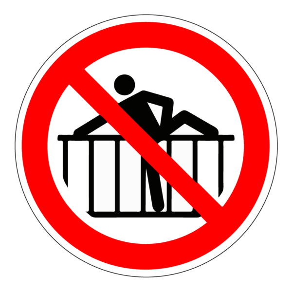 Verboden over hek te klimmen sticker - Afbeelding 1