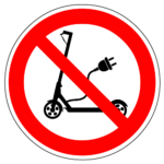 Verboden voor elektrische step sticker