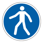 Verplichte doorgang voetgangers sticker, ISO 7010, M024