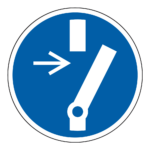 Vrijschakelen voor onderhoud of herstelling sticker, ISO 7010, M021
