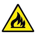 Waarschuwingssticker brandgevaar, ISO 7010, W021