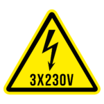 Waarschuwingssticker elektrische spanning 3x230V