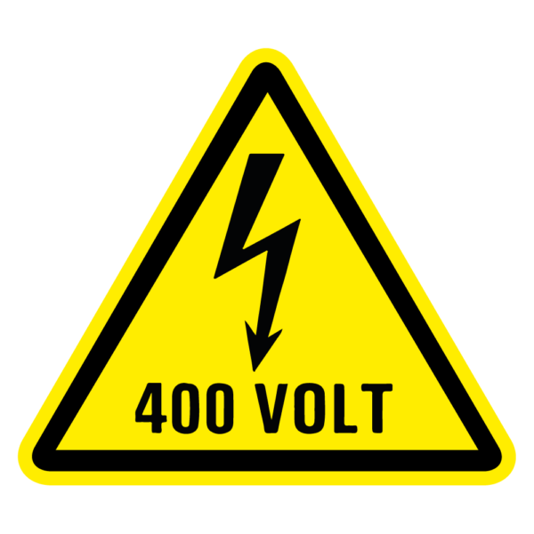 Waarschuwingssticker elektrische spanning 400 volt - Afbeelding 1
