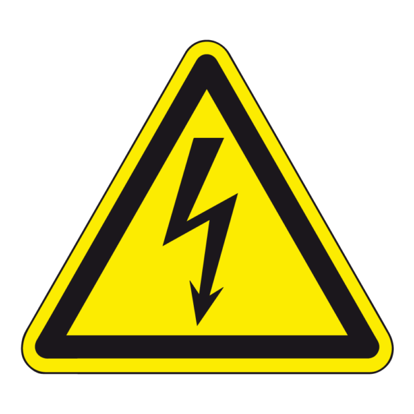 Waarschuwingssticker elektrische spanning, ISO 7010, W012 - Afbeelding 1
