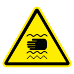 Trillende handen waarschuwingssticker