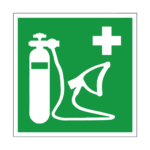 Zuurstofmasker sticker, ISO 7010, E028