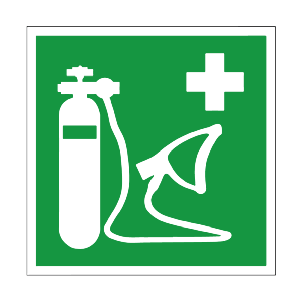 Zuurstofmasker sticker, ISO 7010, E028 - Afbeelding 1