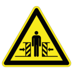 Klemgevaar sticker, ISO 7010, W019