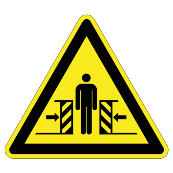 Klemgevaar sticker, ISO 7010, W019 - Afbeelding 1