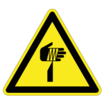 Scherpe elementen sticker, ISO 7010, W022