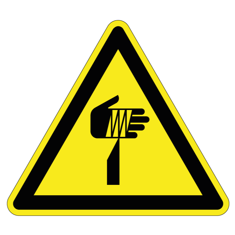 w022.png Scherpe elementen sticker, ISO 7010, W022 - Afbeelding 1