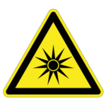 Optische straling sticker, ISO 7010, W027