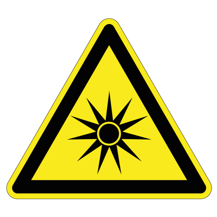 w027.png Optische straling sticker, ISO 7010, W027 - Afbeelding 1