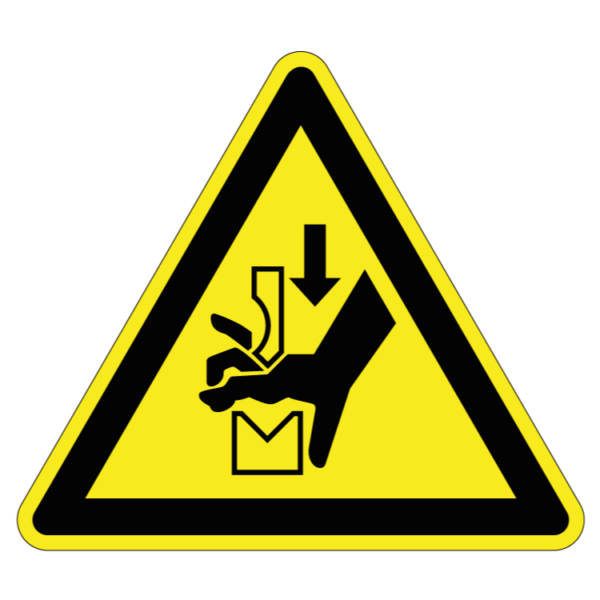 Gevaar voor knelling sticker, ISO 7010, W030 - Afbeelding 1