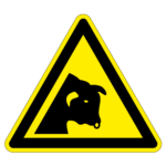 Pas op voor stieren sticker, ISO 7010, W034