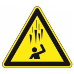 Pas op vallende ijspegels sticker, ISO 7010, W039