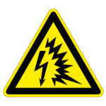 Vlamboog sticker, ISO 7010, W042
