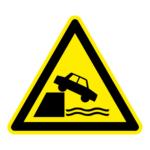 Onbeschermde randen sticker, ISO 7010, W051