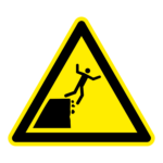 Onstabiele klifrand sticker, ISO 7010, W052