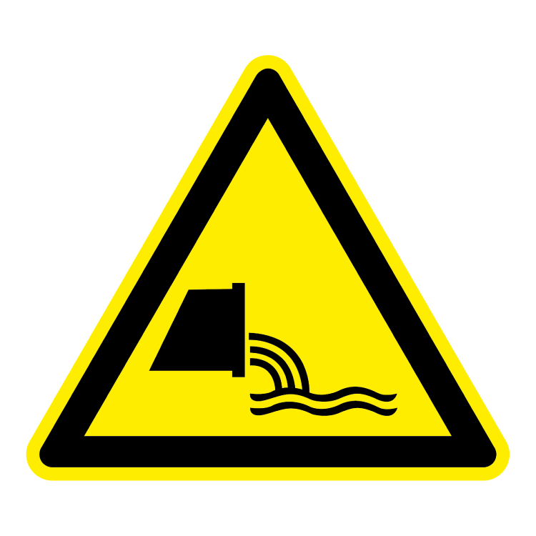w055.png Pas op rioolwatermonding sticker, ISO 7010, W055 - Afbeelding 1