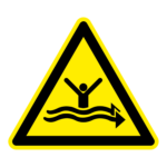 Sterke stroming sticker, ISO 7010, W057