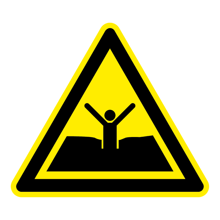 w061.png Pas op drijfzand sticker, ISO 7010, W061 - Afbeelding 1