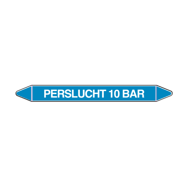 Leidingmarkering Perslucht 10 bar sticker - Afbeelding 1