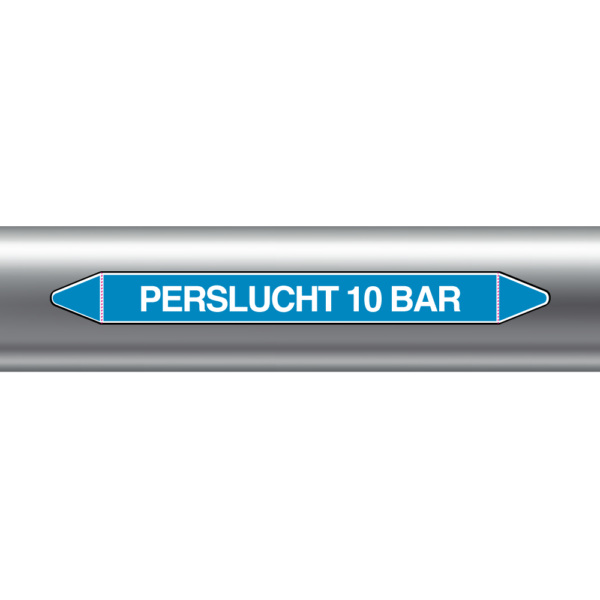 Leidingmarkering Perslucht 10 bar sticker - Afbeelding 2