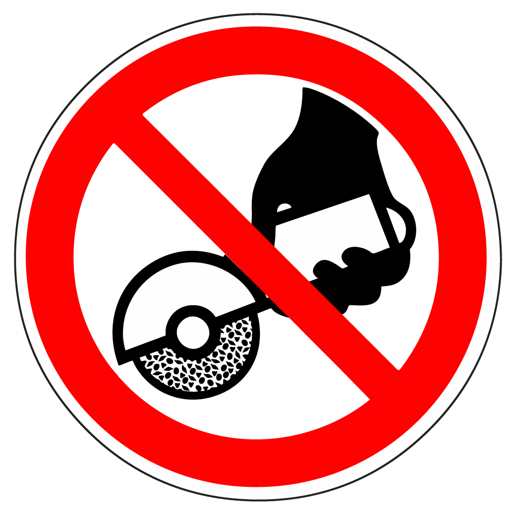 SKU_545_Verboden-handmatig-te-slijpen-sticker,-ISO-7010,-P034 Verboden handmatig te slijpen sticker, ISO 7010, P034 - Afbeelding 1